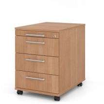 Caisson Mobile 3 Tiroirs Poignée Plastique-p58cm-noyer-noyer