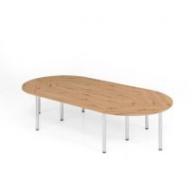 Table De Conférence En Set K-320x160cm-chêne Ambré-chrome