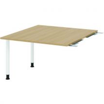 Table De Liaison Carrée À 2 Pieds-120x130cm-chêne-blanc