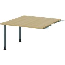 Table De Liaison Carrée À 2 Pieds-120x130cm-chêne-graphite