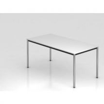 Table De Réunion À Pieds Ronds-160x80cm-blanc-chrome