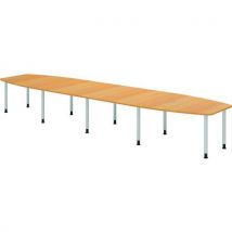Table De Réunion Tonneau À 10 Pieds-520x130cm-hêtre-argent