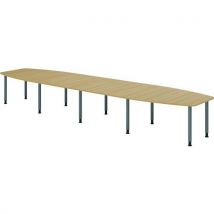 Table De Réunion Tonneau À 10 Pieds-520x130cm-chêne-graphite