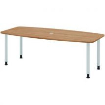 Table De Réunion Tonneau À 4 Pieds-220x105cm-noyer-argent