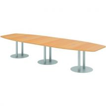 Table De Réunion À Pieds Colonnes-400x130cm-hêtre-argent