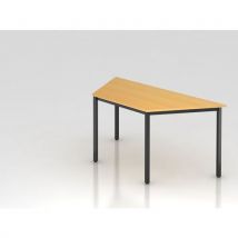 Table De Réunion Trapèze À Pieds Noirs-160x69cm-hêtre-noir