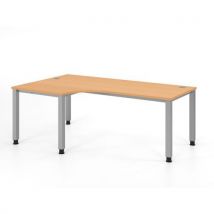 Table Équerre À 4 Pieds Carrés Q-200x120cm-hêtre-argent