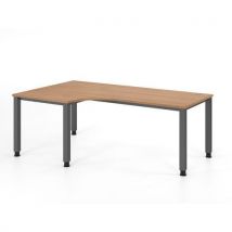 Table Équerre À 4 Pieds Carrés Q-200x120cm-noyer-graphite