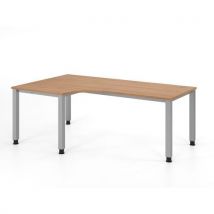 Table Équerre À 4 Pieds Carrés Q-200x120cm-noyer-argent