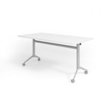 Table Pliante Mobile-160x80cm-blanc-argent