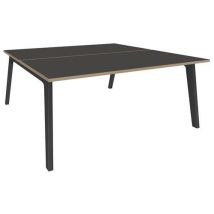 Bureau Steel Graphite L180xp163cm Carbone/chêne Clair/carbone
