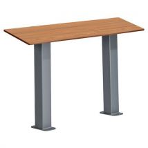 Assis Debout Cancale 1.20 M Effet Lames Teck/métal Gris 7016