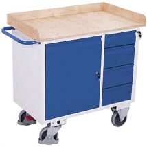 Etabli Mobile Avec 4 Tiroirs Et Rebord / Sw-985.002