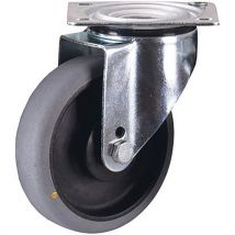Rôle Pivotante En Caoutchouc Plein Esd 160 X 40 Mm Gris