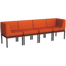 Banquette 4 Places Lotua Tissu 100% Polyester Rouille