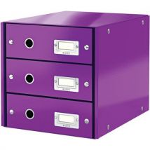 Bloc De Classement Leitz Click & Store 3 Tiroirs Violet