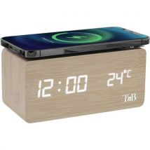 Réveil Led Finition Bois Avec Chargeur À Induction Joy