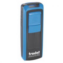 Trodat - Tampon Pocket Printy 9512 Bleu - 4 Lignes Personnalisable - Encre Noire - 47x18mm