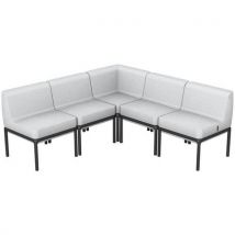 Banquette D'angle Lotua Tissu 100% Polyester Gris Clair