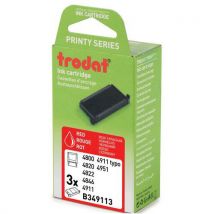 Pack Carton 3 Cassettes Encrage 4911 - Encre Rouge Trodat