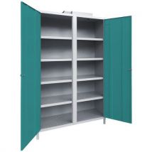 Akaze - Armoire de désinfection AIR CARE BiOzone - Gris Clair / Turquoise - 120kg - 4 Tablettes - Éco-responsable