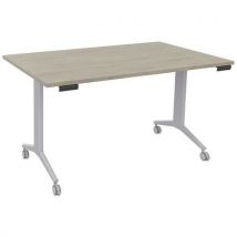 Table Abattante Avel 140x80 Chêne Gris/pieds Alu