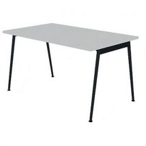 Bureau Simple 140x80 Blanc Pieds Gris Ombre