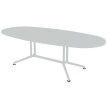 X2 Table De Réunion Plateau Ovale L.240 Blanc Pieds Blanc
