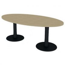 Table De Réunion Plateau Ovale L.200 Chêne 2 Pieds