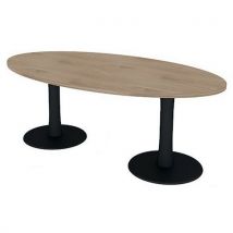 Table De Réunion Plateau Ovale L.200 Orme 2 Pieds