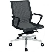 Fauteuil Bas Dinamica Résille Noire Aluminium