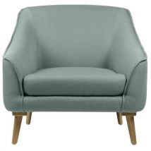Fauteuil 1 Place Aya Pied Bois Tissu Chiné Gris-vert Non Feu M1