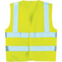 Gilet Hi-viz Double Bande Et Baudrier Classe 2 - Jaune - Xl