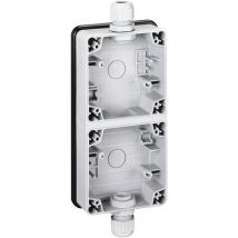 Boîtier 2 Postes Verticaux Plexo Ip66 Composable - Gris