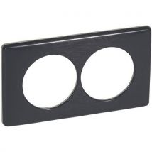 Plaque Céliane Métal 2p Rénovation Entraxe 57mm Carbone