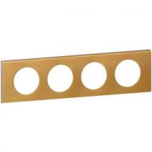 Plaque Quadruple Matière Bronze Doré Entraxe 71mm