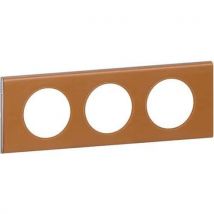 Plaque Celiane 3 Postes Cuir Caramel