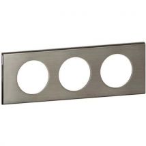 Plaque Céliane Matières 3 Postes - Finition Inox Brossé