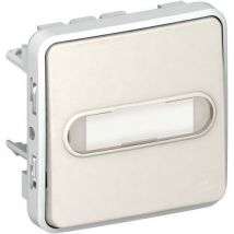 Poussoir Inverseur Lumineux Avec Porte-étiquette Blanc