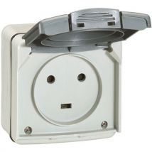 Prise 2p+t Étanche 20a Plexo Complet Ip55 Saillie - Gris