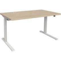 Adema+ Bureau Rég. Élect. 140x80cm Plat. Chêne Natur/blanc