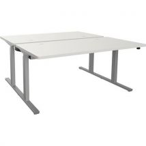 Adema+ Poste Double Rég. 140x165cm Plat. Blanc/argent