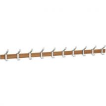 Portemanteau Mural Bois 10 Patères Argent