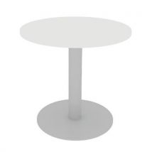 Table Meeting Ronde D.80 Blanc 25mm Piet. Tulipe Alu
