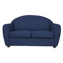 Canapé 2 Places West Tissu Polyester Chiné Bleu