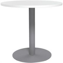 Table De Réunion Ronde 80cm Pied Tulipe Blanc/aluminium