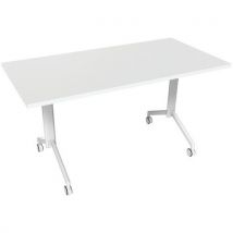 Table Abbatante Droite 140x70cm Blanc/blanc