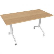 Table Abbatante Droite 140x70cm Chêne/blanc