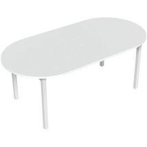 Robberechts - Table de réunion oblong 200cm Blanc - Ovale, 75cm Hauteur, Plateau Mélaminé, Éco-responsable
