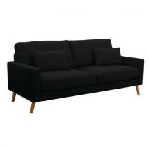 Canapé 2 Places Stockolm Tissu Polyester Chiné Noir